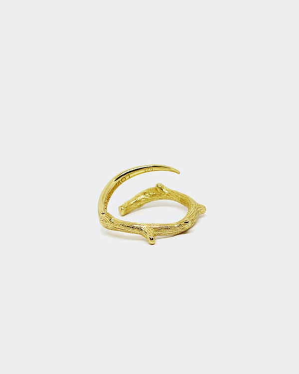 18CT goldplated THORN TWIG RING